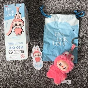 Pop Mart The Monsters Pin For Love Letter N Labubu blind box keychain pendant
